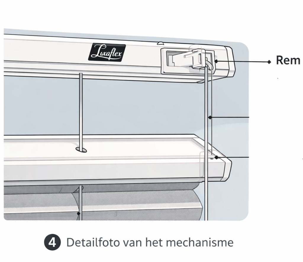 Luxaflex reparaties werkwijze repareren detail foto